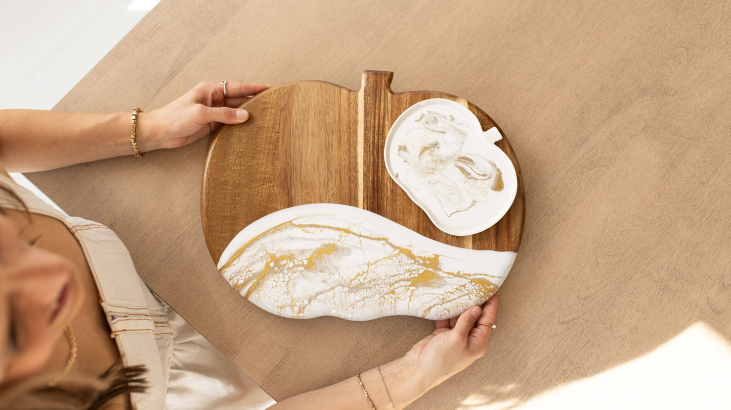 NEW!!! Pumpkin Charcuterie Board and Ceramic Tray NO TARIFFS