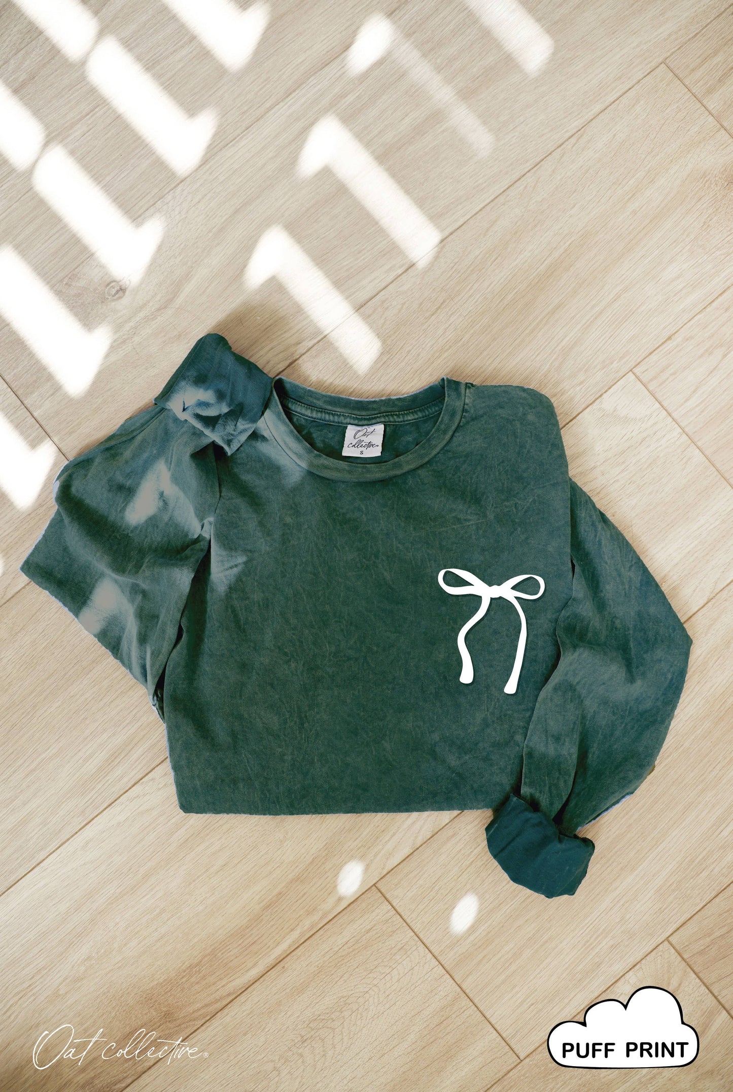 BOW PUFF  Mineral Washed Long Sleeve Graphic