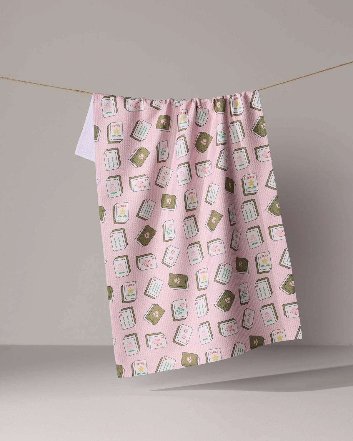Flower Tiles Tea Towel - Mahjong
