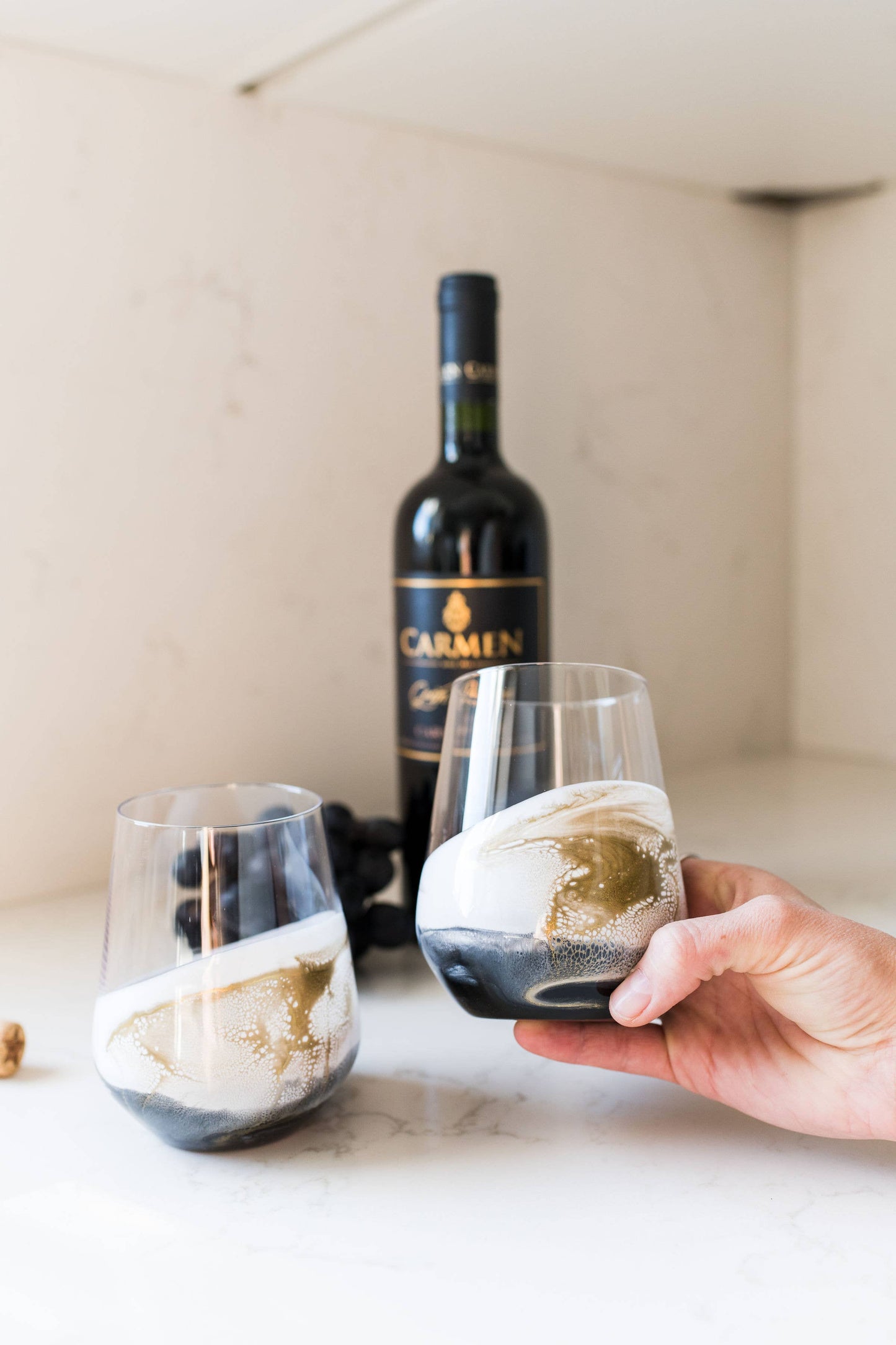 Resin Accented Wine and Entertaining Glasses - NO TARIFFS!