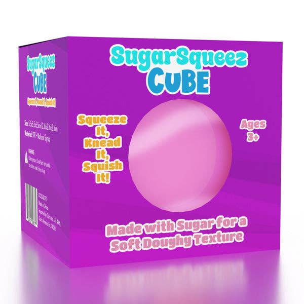 SugarSqueez Cube Squishy Fidget Sugar Stress Ball (1pc) Assorted Colors by Showcase at Luxe & Bow - additional product view 2