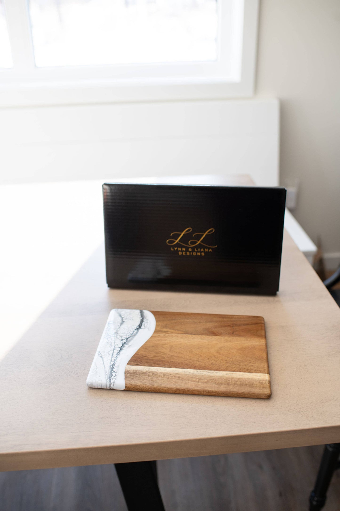 Wood Resin Date Night Cheese Charcuterie Board