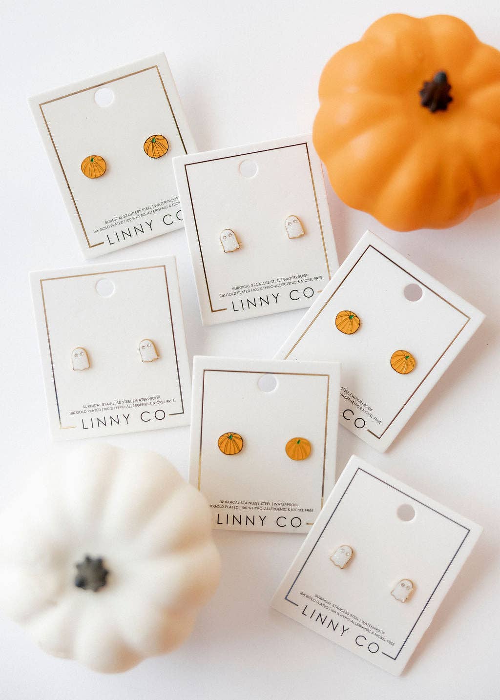 Screwback Stud Earrings - Ghost