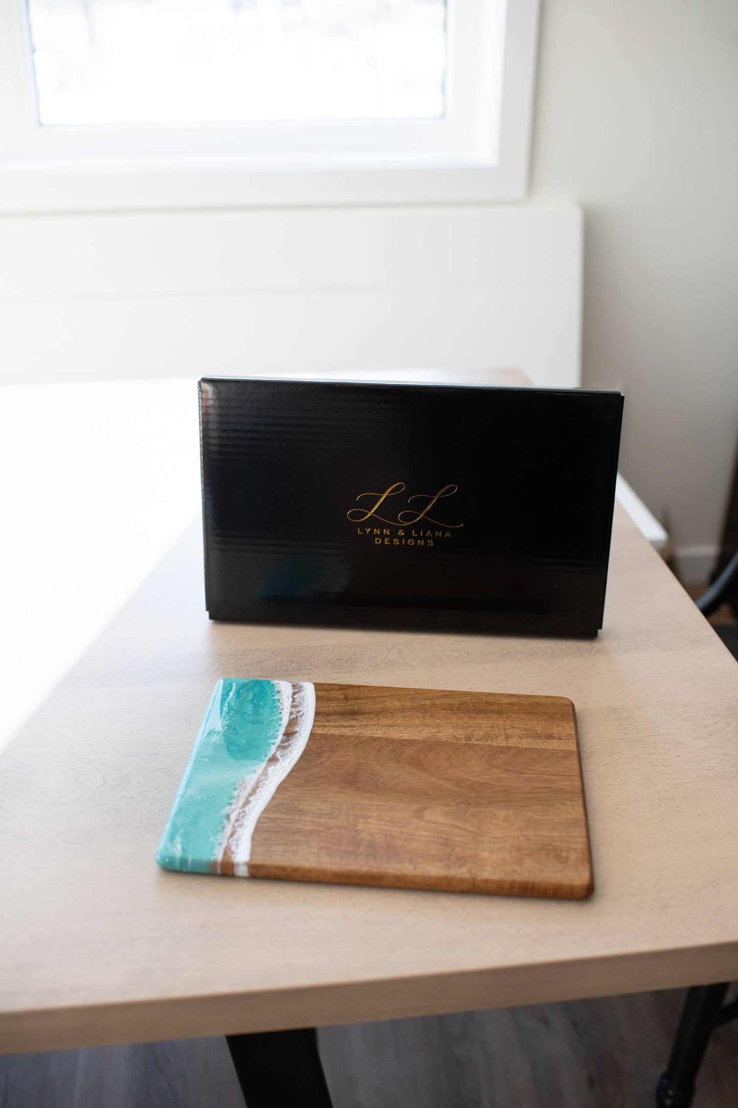 Wood Resin Date Night Cheese Charcuterie Board