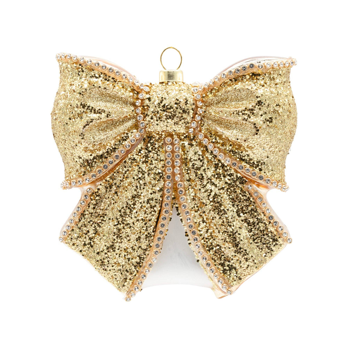 Holiday Glass Ornament – Golden Bow Ornament