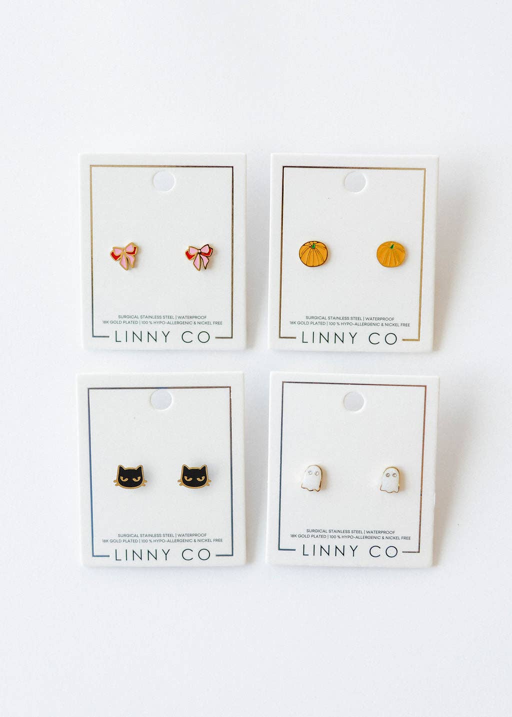 Screwback Stud Earrings - Ghost