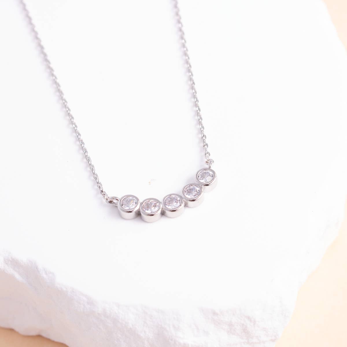 Faux Multi Diamond Necklace