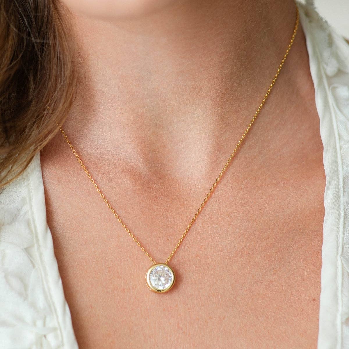 Bold Contemporary Faux Diamond Necklace