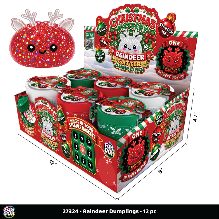 Fun Doh Christmas Mystery Reindeer Dumpling Squishy Toy