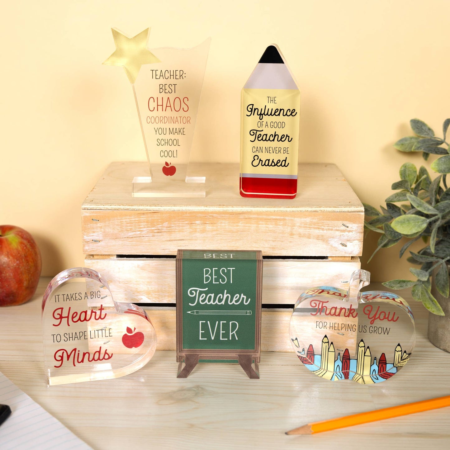 Grow - 3.5" Acrylic Apple Plaque
