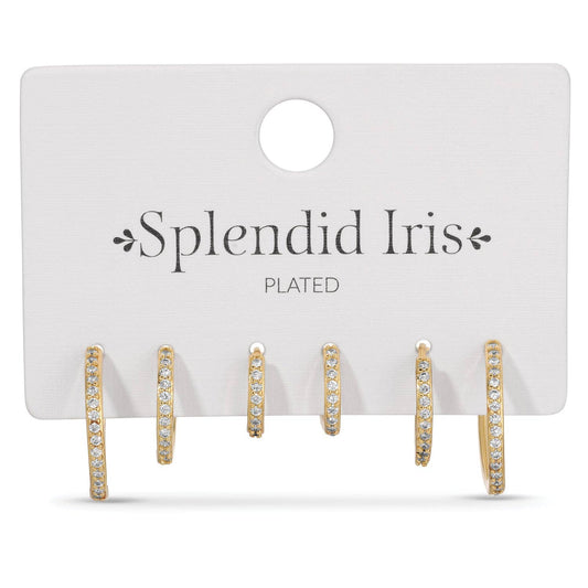 Combo 3, Delicate Pavé Huggies