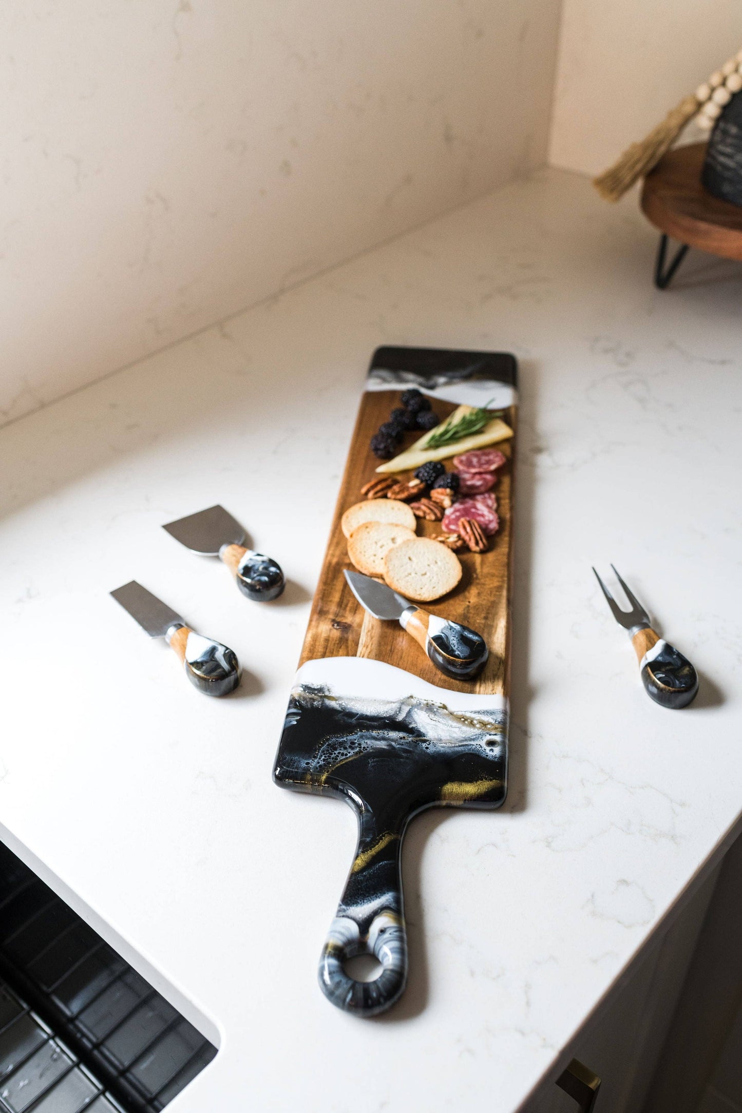 Resin Coated Cheese Knife Set - Set of 4