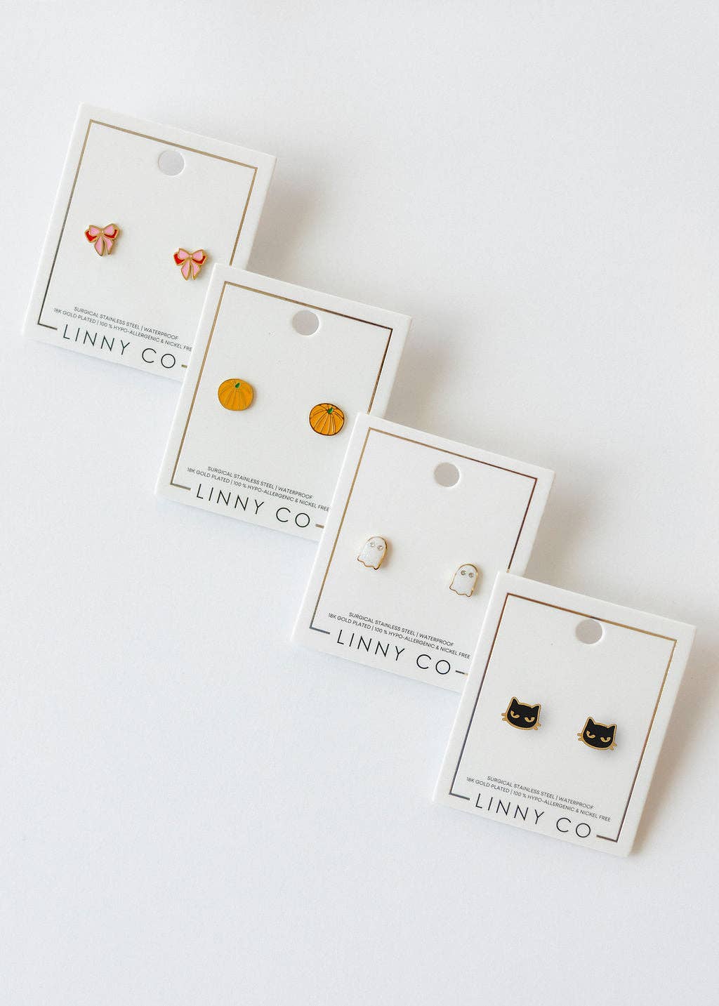 Screwback Stud Earrings - Ghost