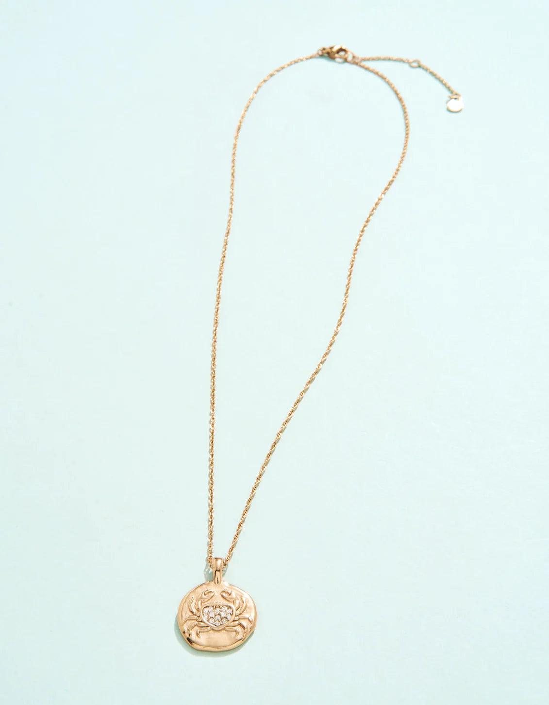 Snow Crab Medallion Necklace 18"