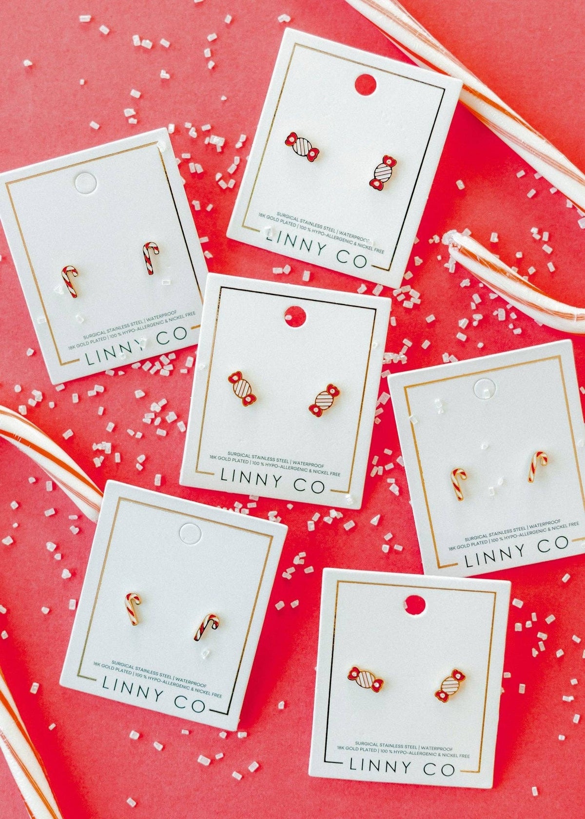 Screwback Stud Earrings - Peppermint Twist
