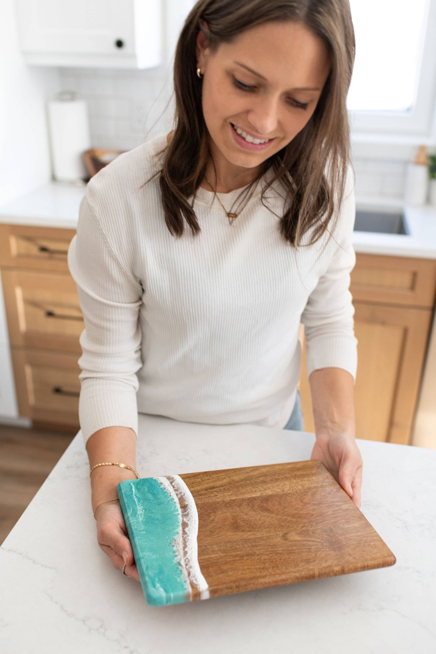 Wood Resin Date Night Cheese Charcuterie Board