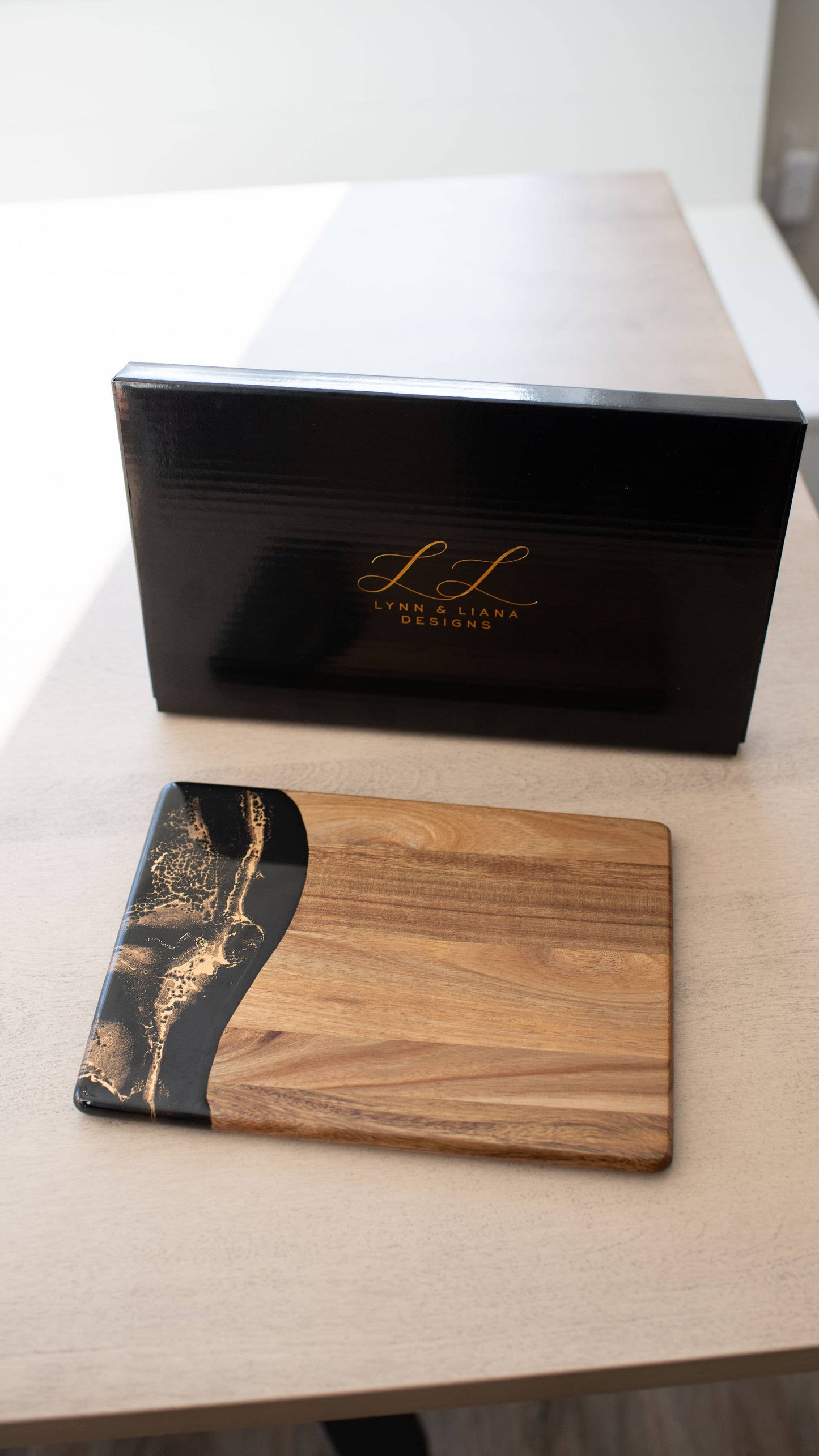 Wood Resin Date Night Cheese Charcuterie Board