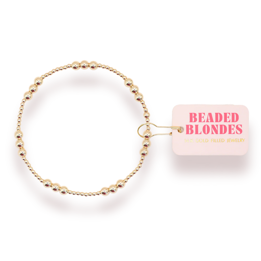 ILY Bracelet in Gold by Beaded Blondes at Luxe & Bow