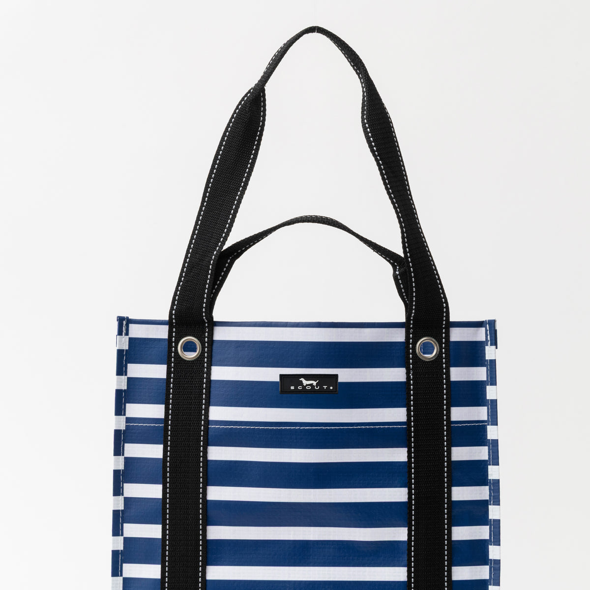 SCOUT Blue and White Stripe Bagette Market Tote