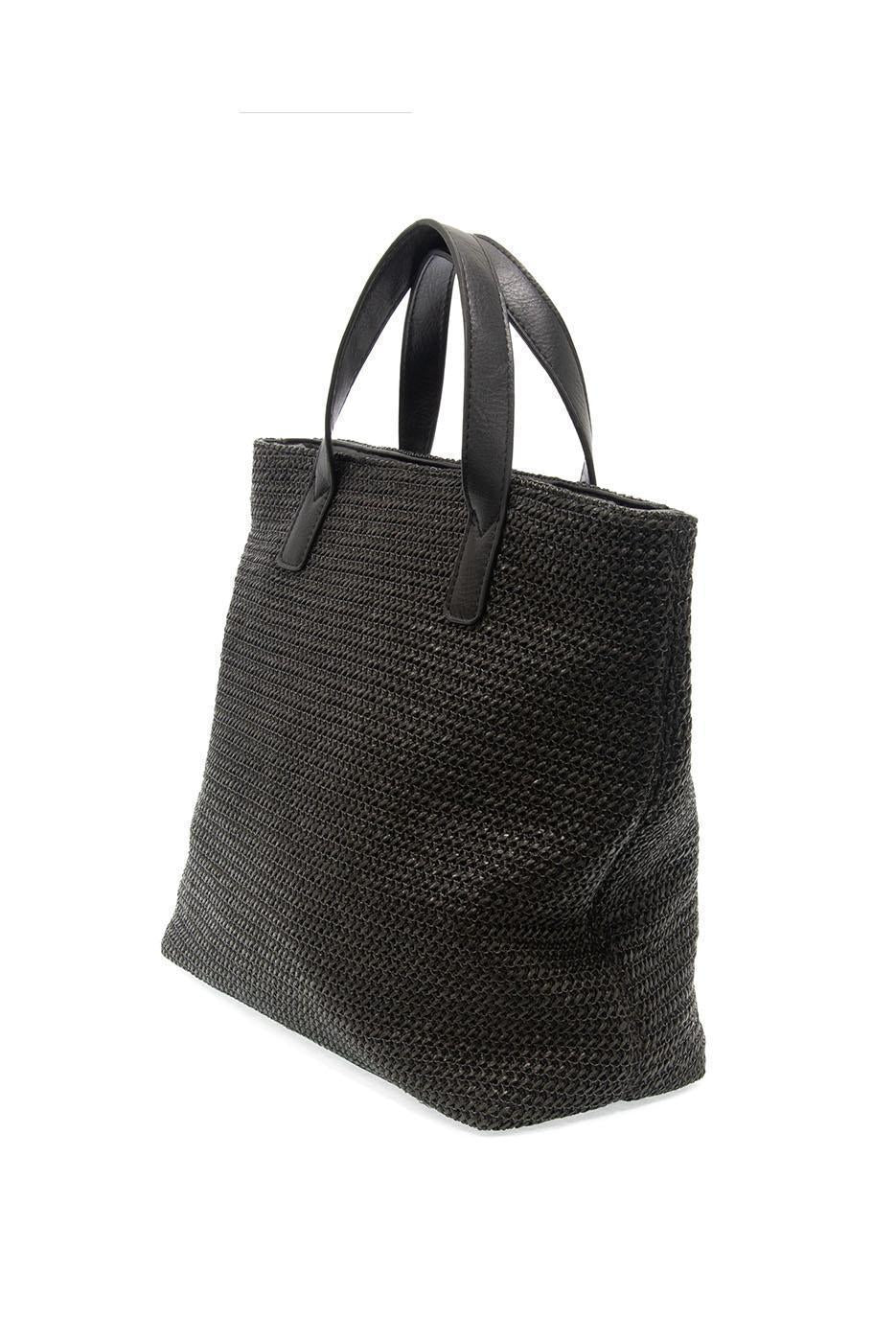 Neutral Lucy Large Straw Convertible Crossbody Tote