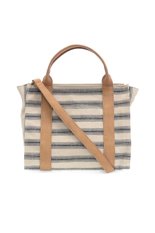 Black Pencil Stripe Gale Medium Canvas Tote
