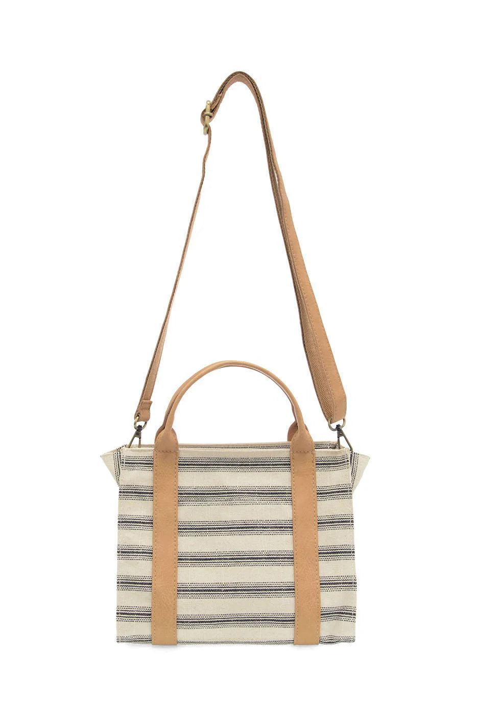 Black Pencil Stripe Gale Medium Canvas Tote