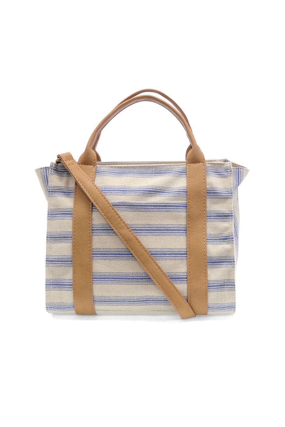 Blue Pencil Stripe Gale Medium Canvas Tote