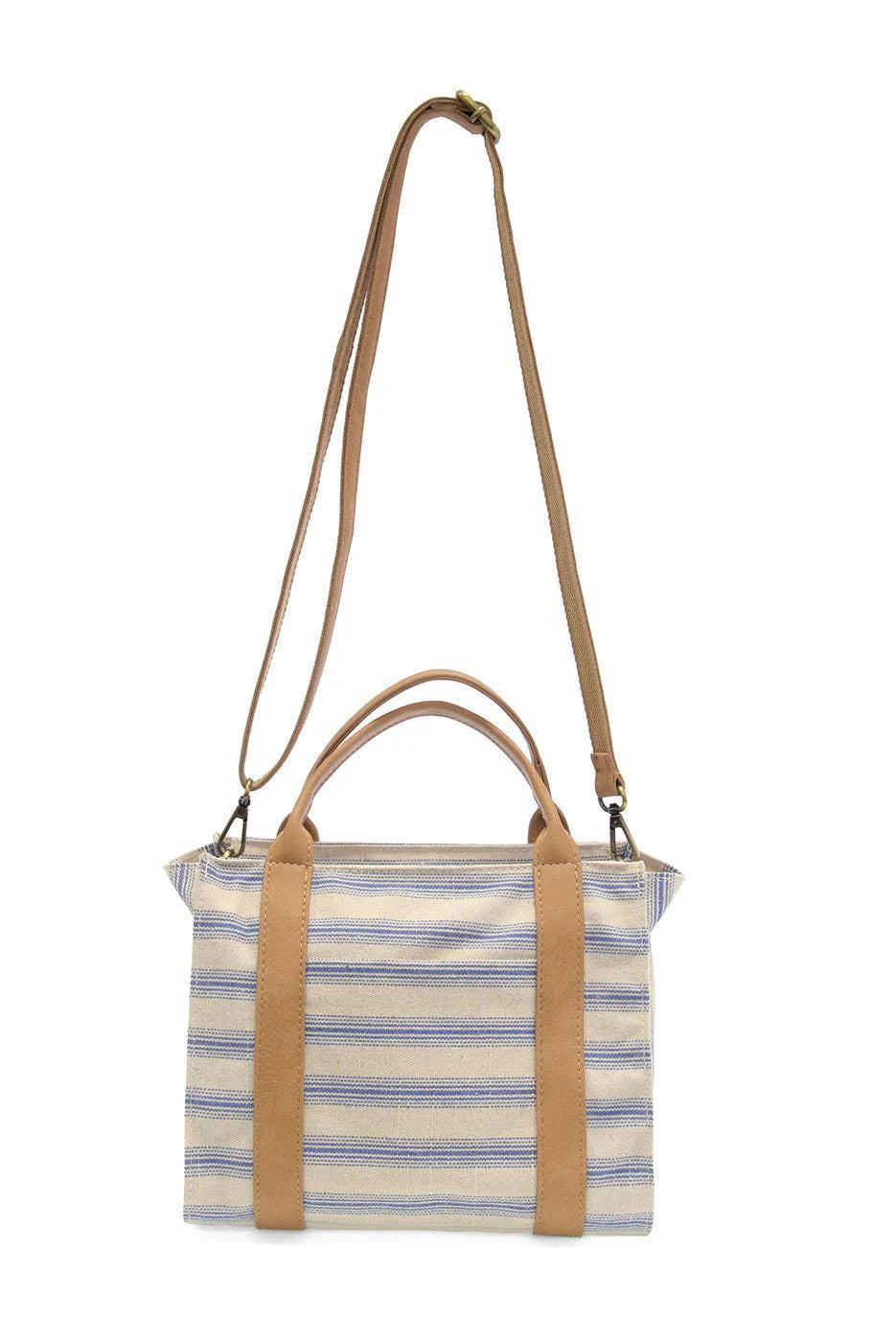 Blue Pencil Stripe Gale Medium Canvas Tote