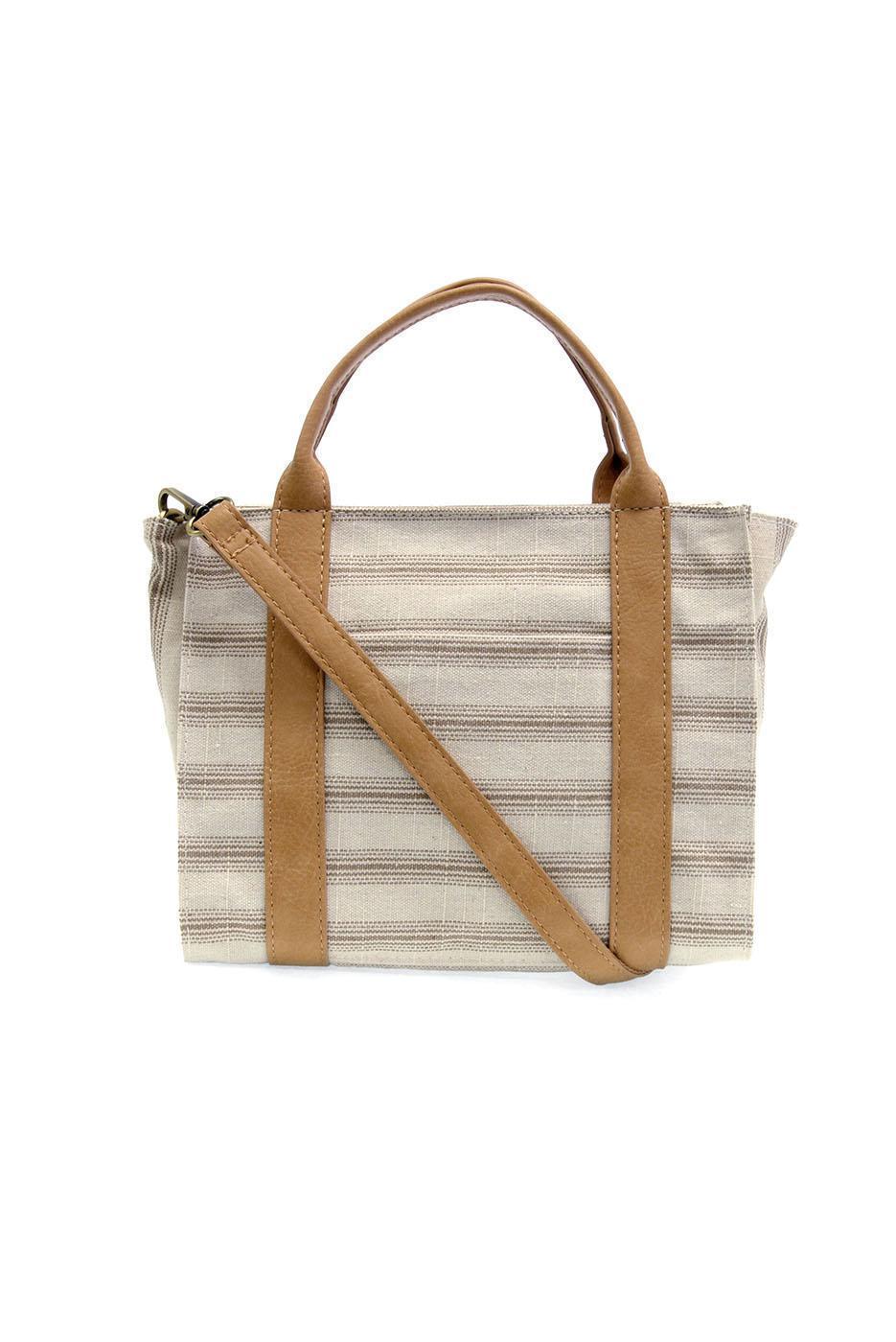 Neutral Pencil Stripe Gale Medium Canvas Tote