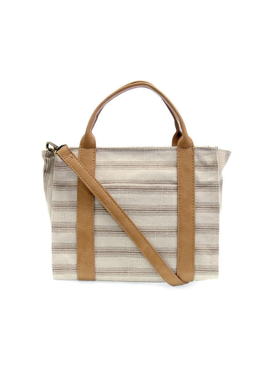 Neutral Pencil Stripe Gale Medium Canvas Tote