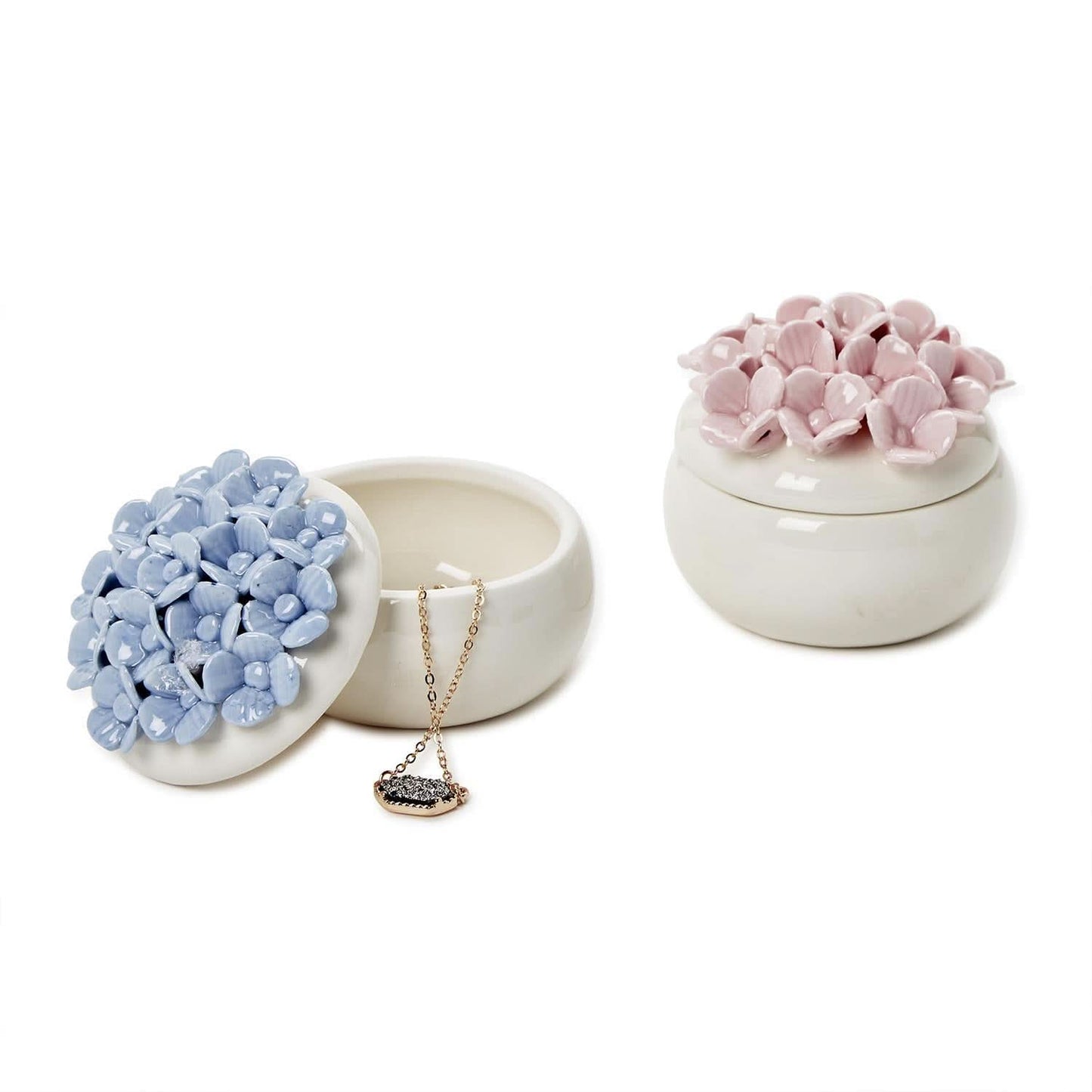 Two's Company Hydrangea Trinket Box