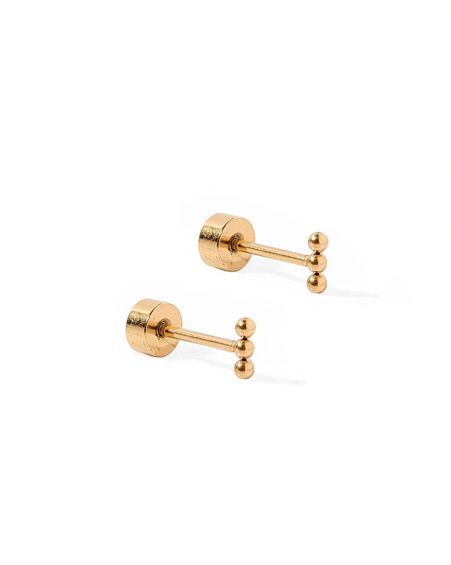 Screwback Stud Earrings - Micro Tally Gold