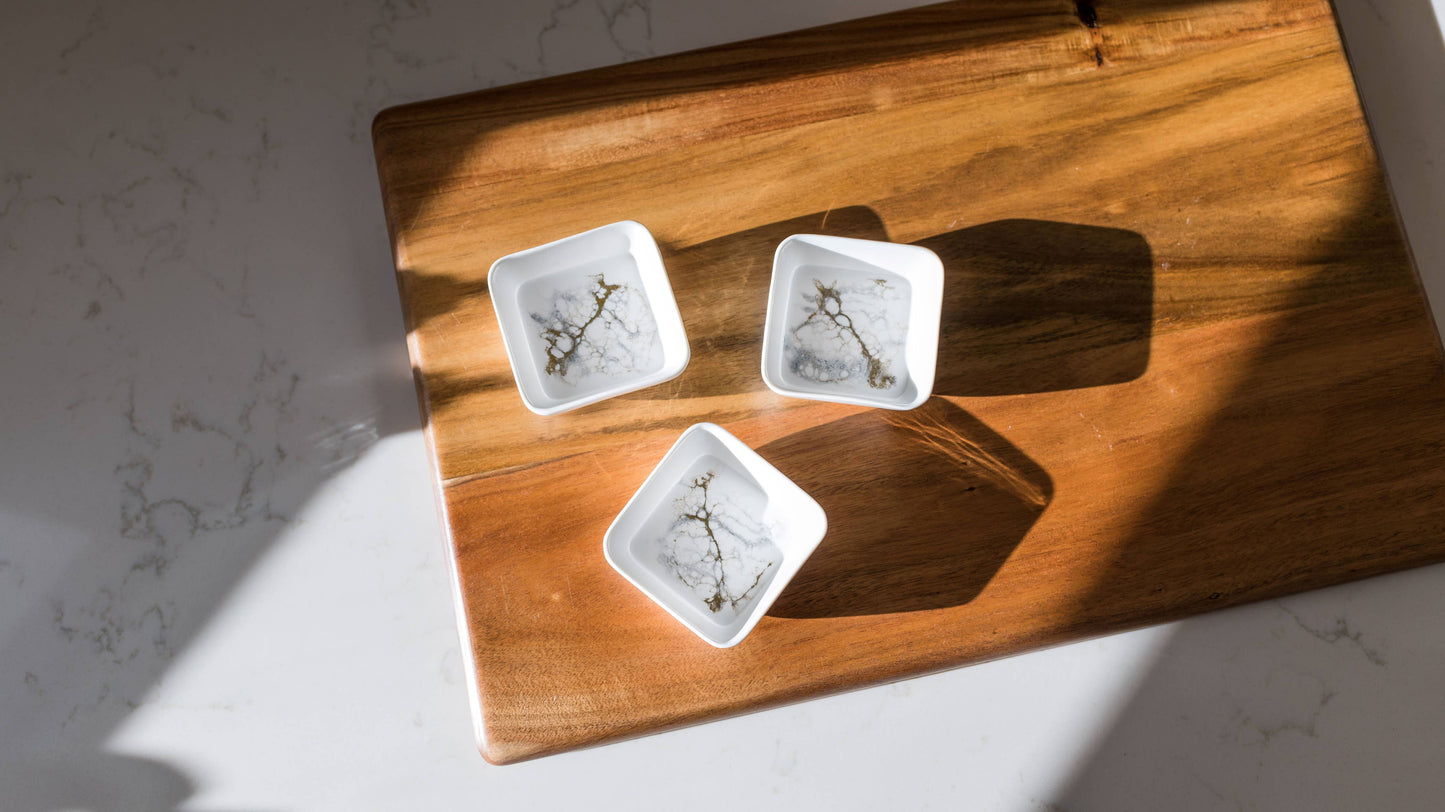 Resin Accented Ceramic Dipping Bowls