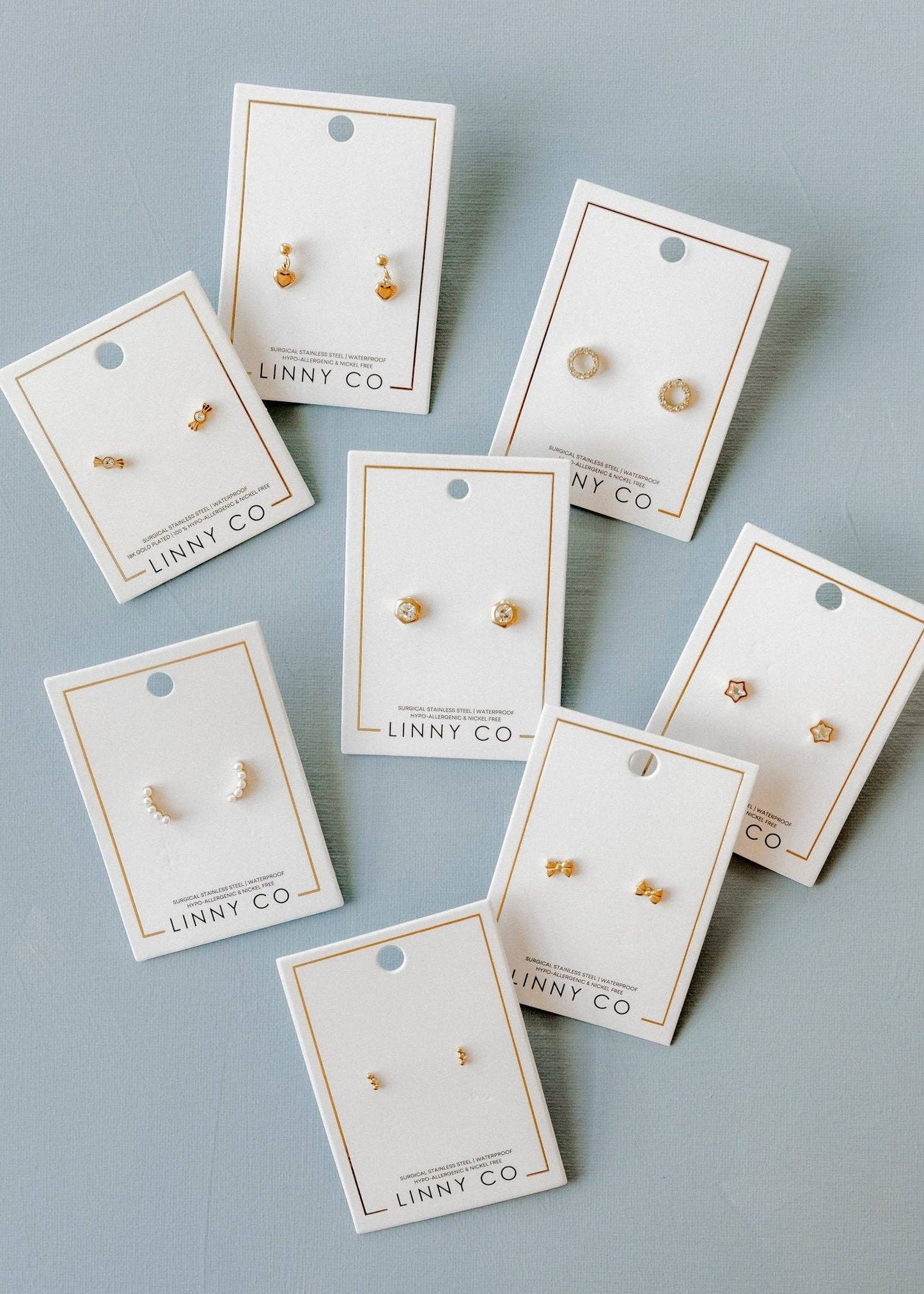 Screwback Stud Earrings - Micro Tally Gold