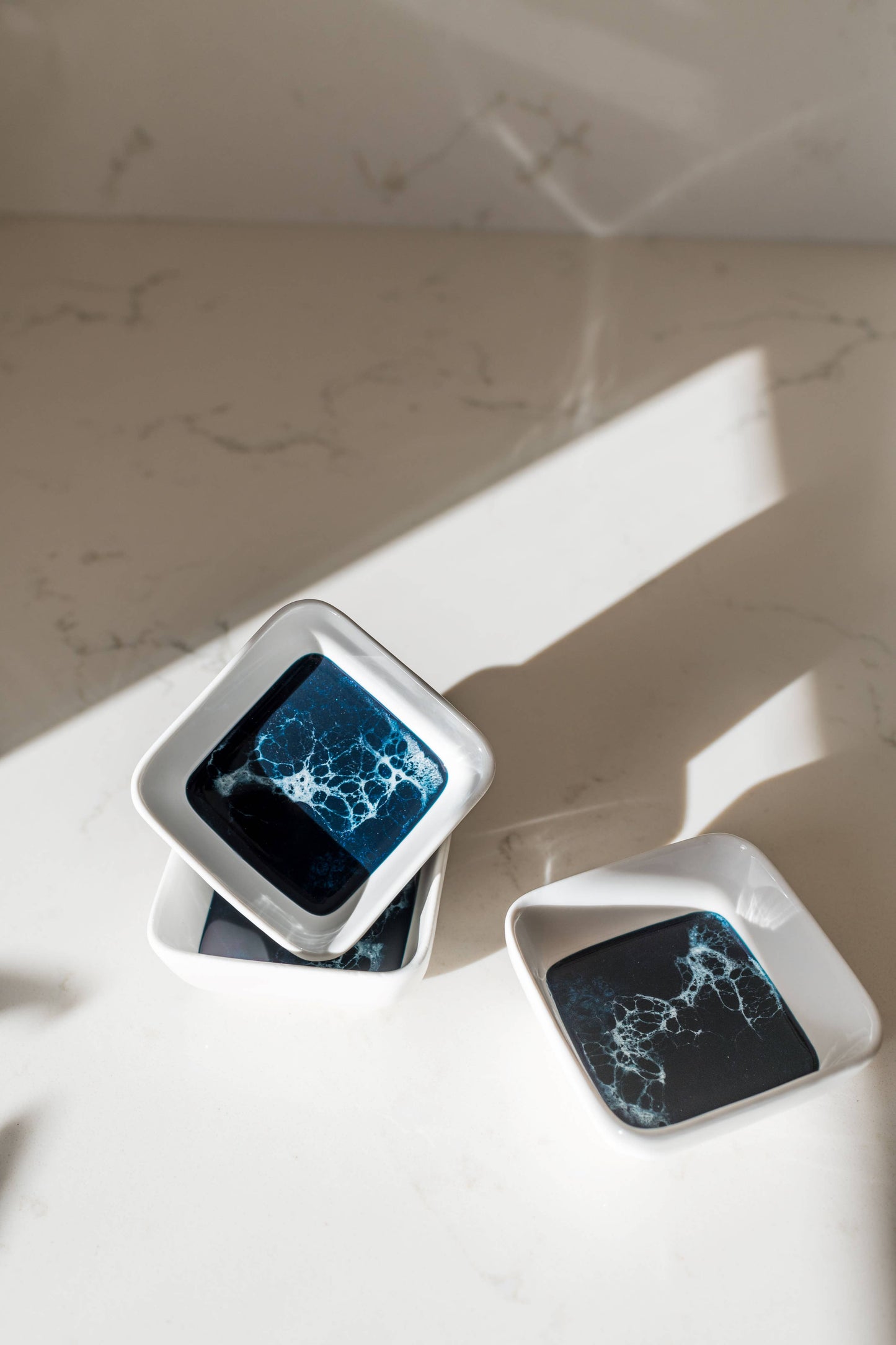 Resin Accented Ceramic Dipping Bowls