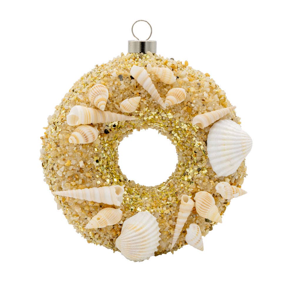 Holiday Glass Ornament – Shell Wreath