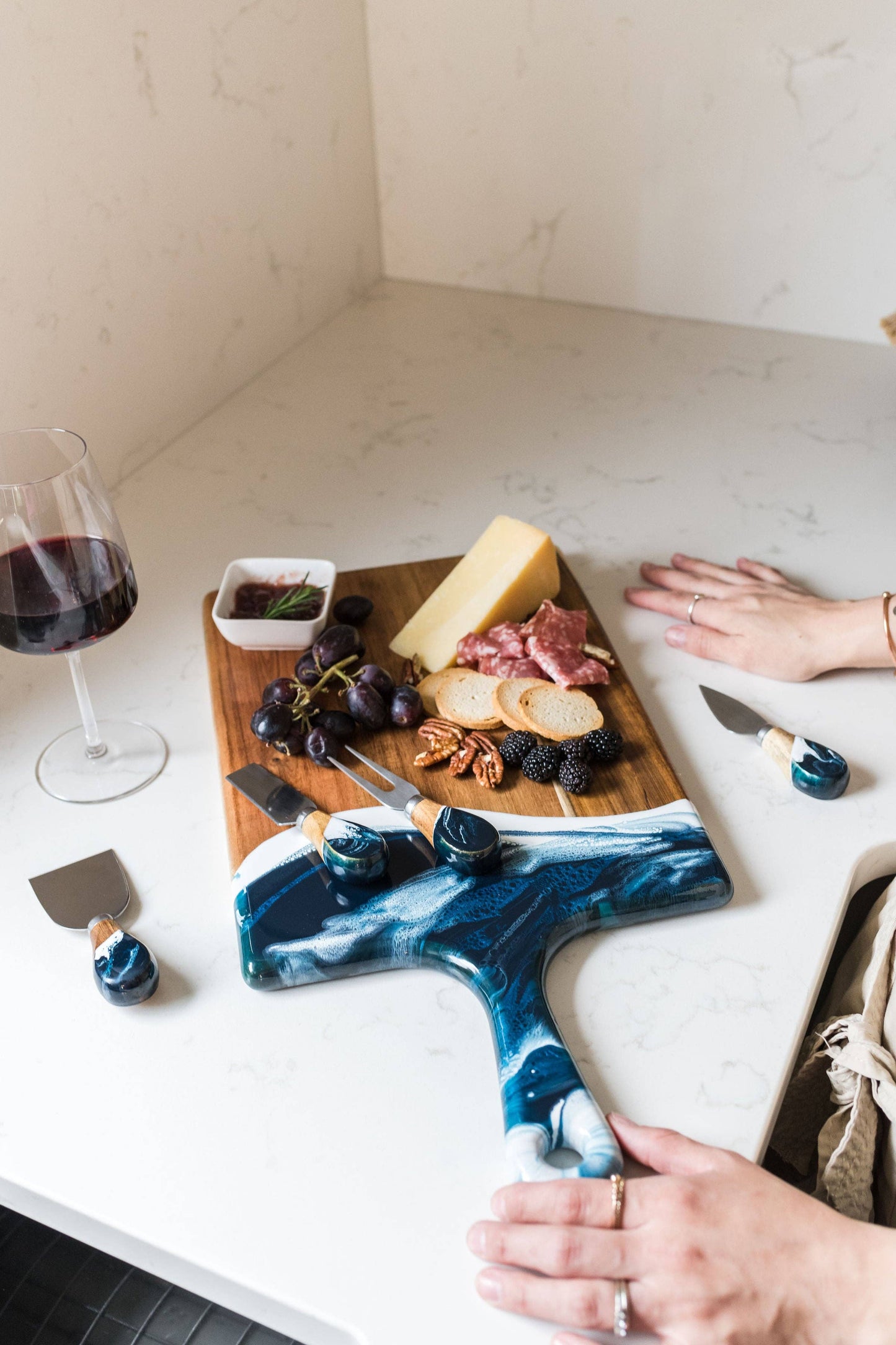 Resin Coated Cheese Knife Set - Set of 4