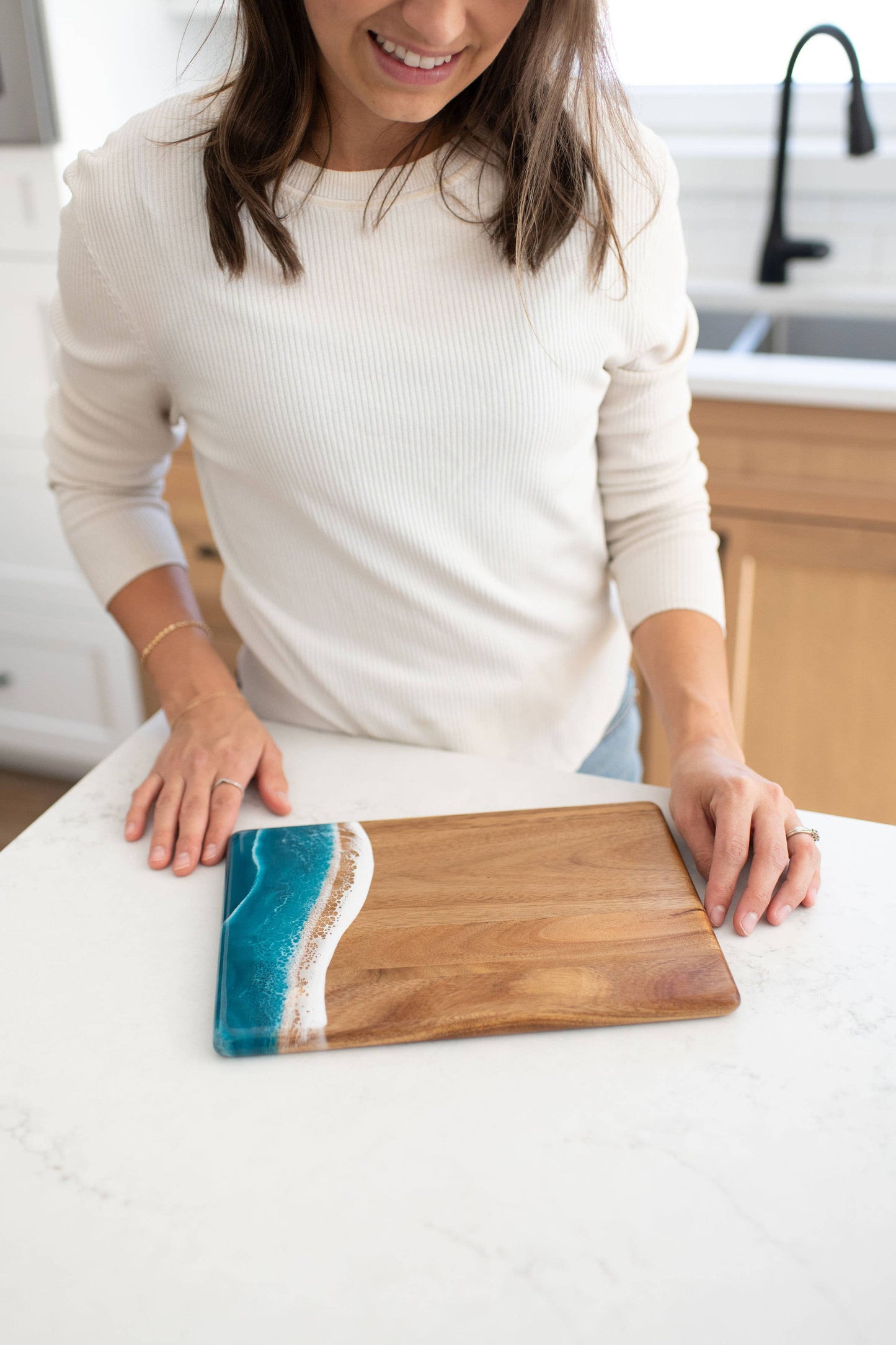 Wood Resin Date Night Cheese Charcuterie Board