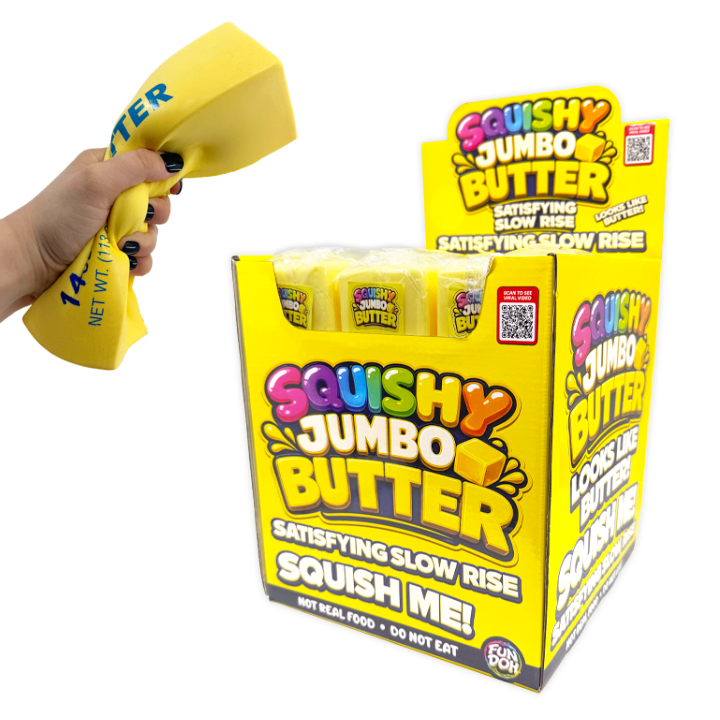 Fun Doh 10" JUMBO Butter Slow Rise Squishy Toy - 9/Display