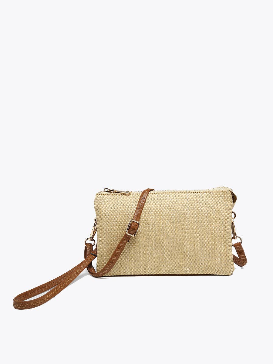 M013MSTW Riley Micro Straw 3 Compartment Crossbody/Wristlet