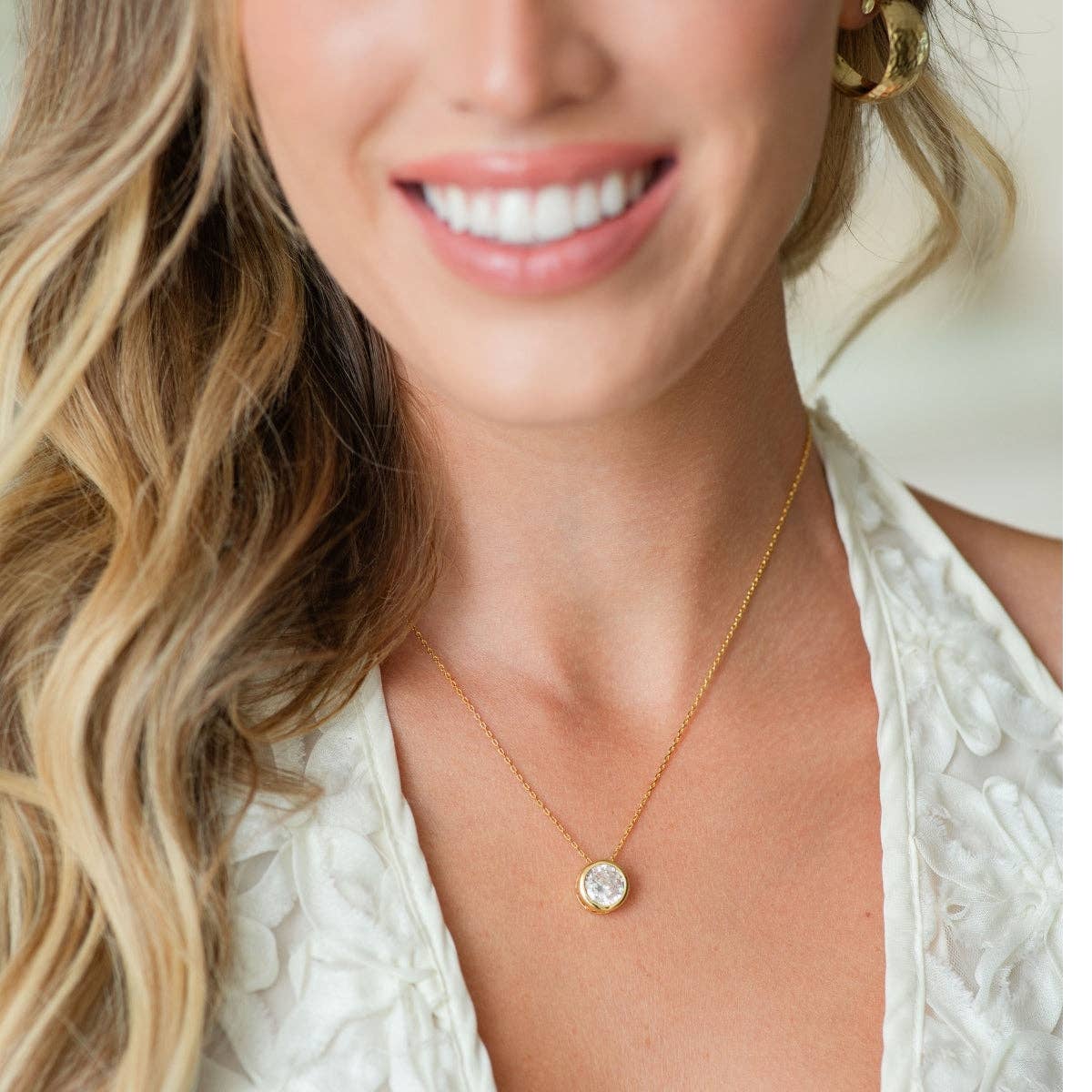 Bold Contemporary Faux Diamond Necklace