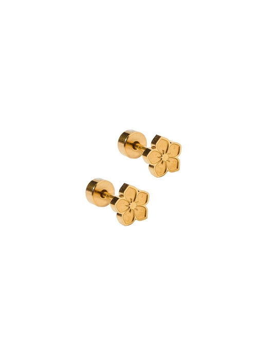 Screwback Stud Earrings - Hibiscus