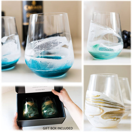 Resin Accented Wine and Entertaining Glasses - NO TARIFFS!