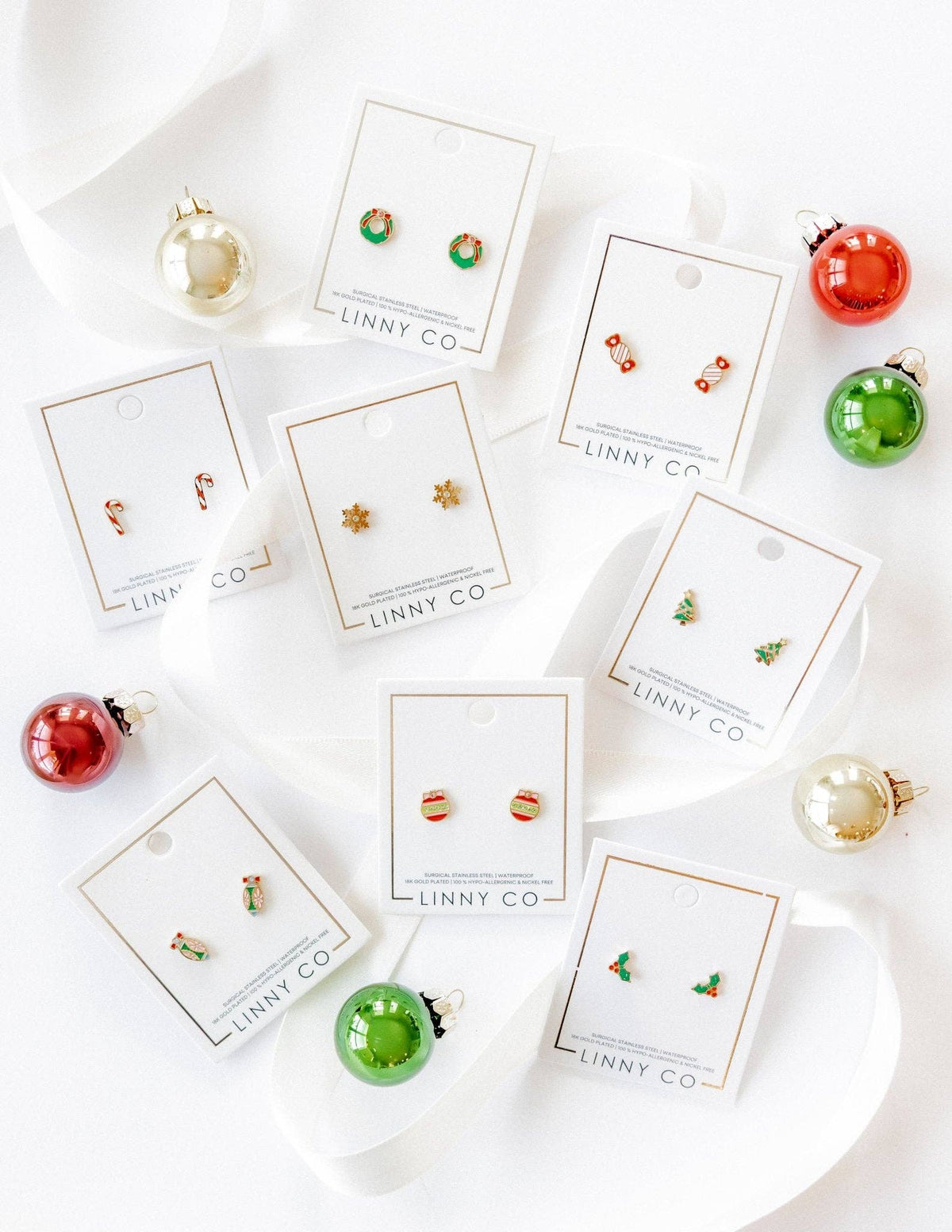 Screwback Stud Earrings - Snowflake Gold