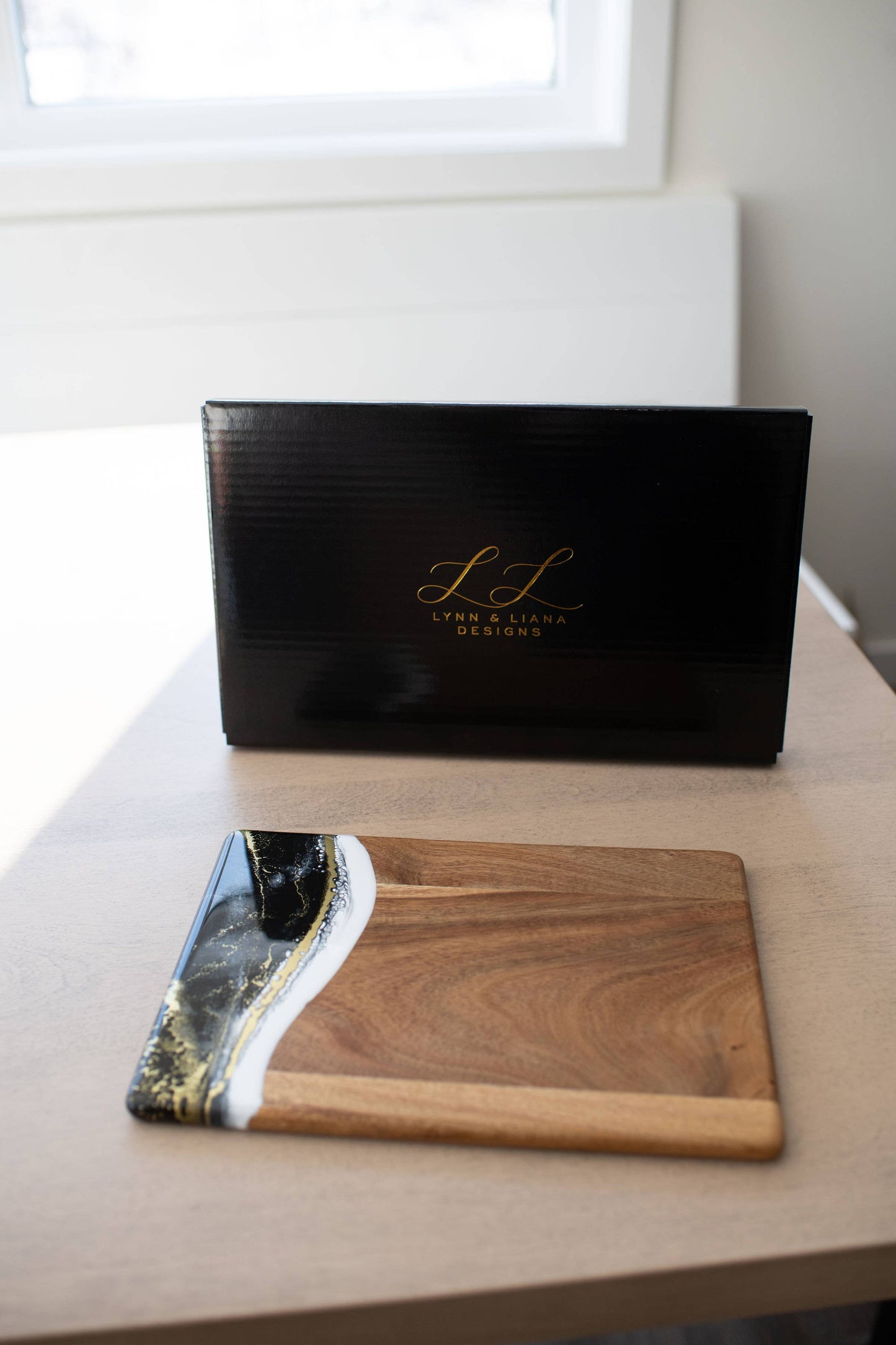 Wood Resin Date Night Cheese Charcuterie Board
