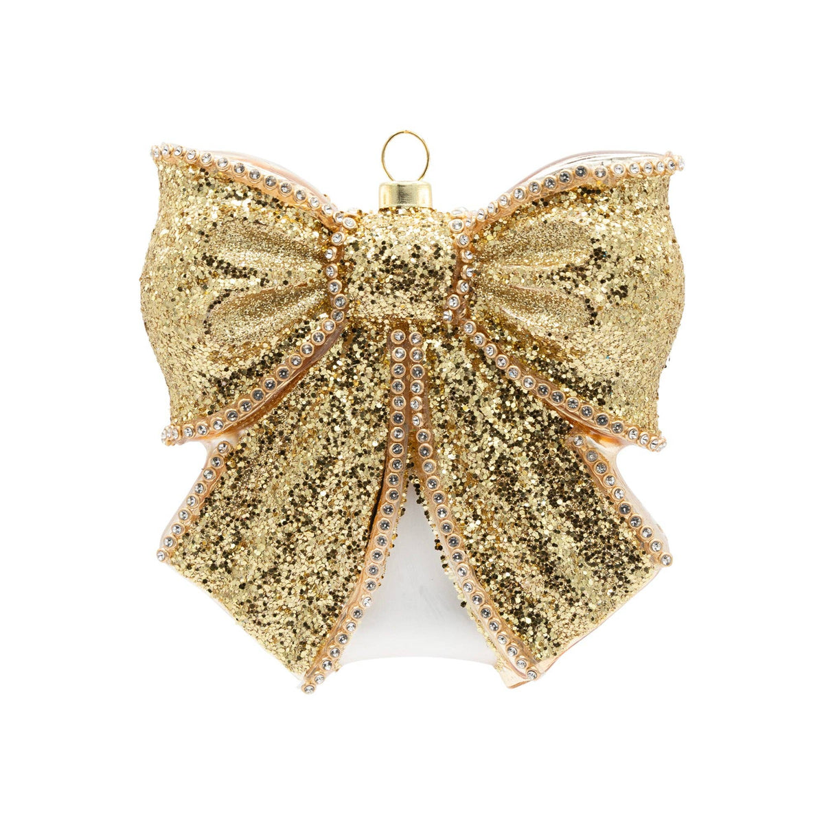 Holiday Glass Ornament – Golden Bow Ornament