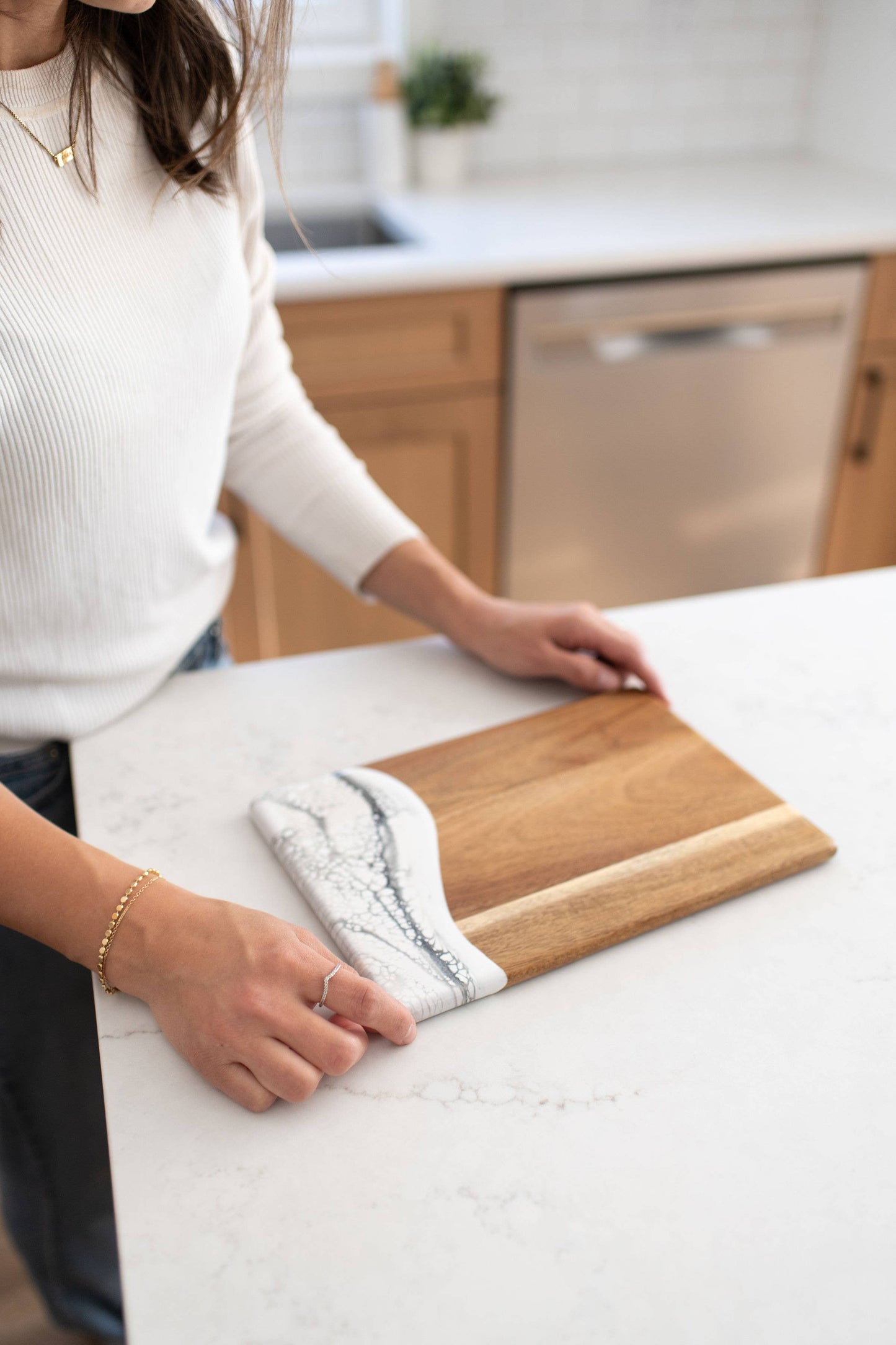 Wood Resin Date Night Cheese Charcuterie Board