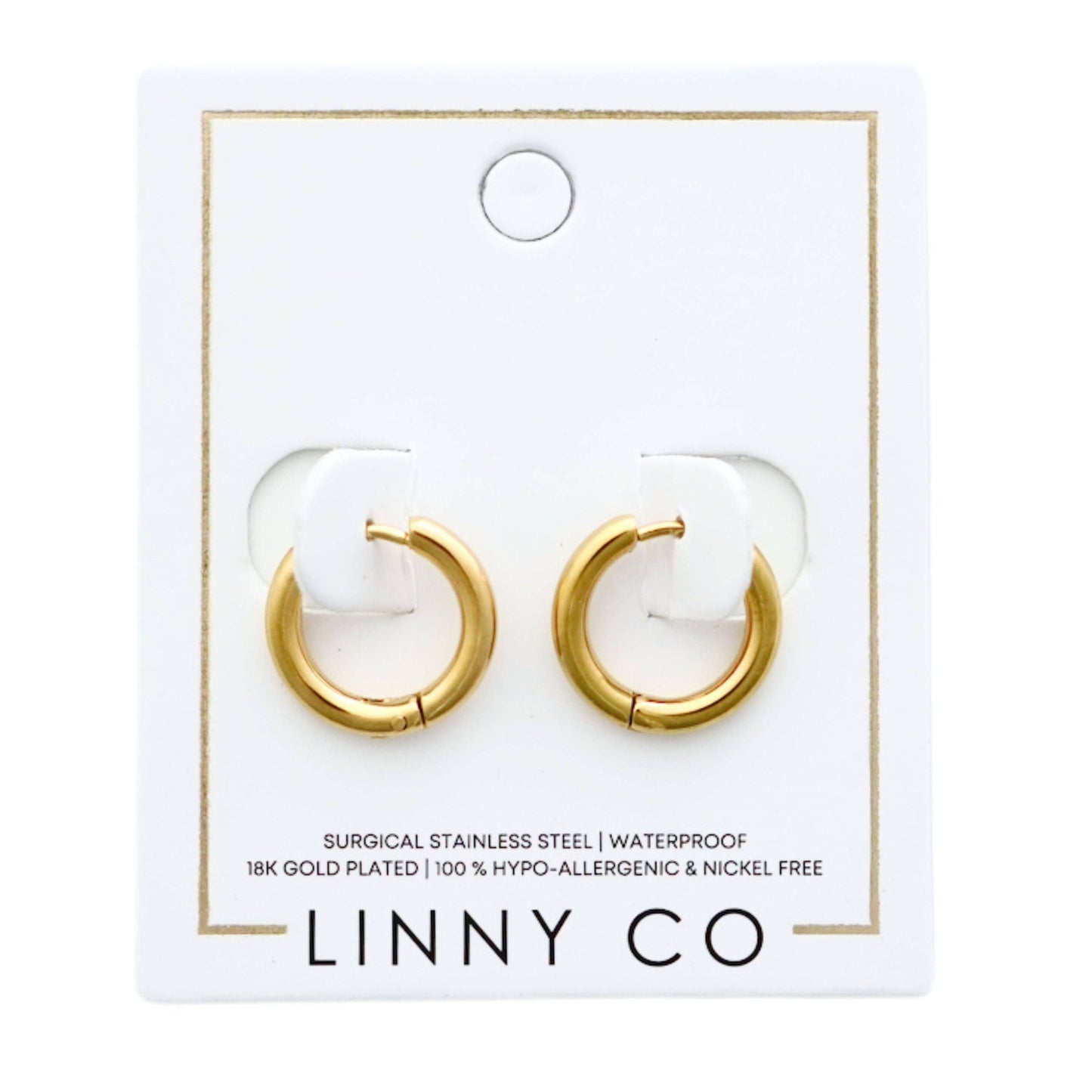 Huggie Earrings - Scarlett Hoop Gold 10mm