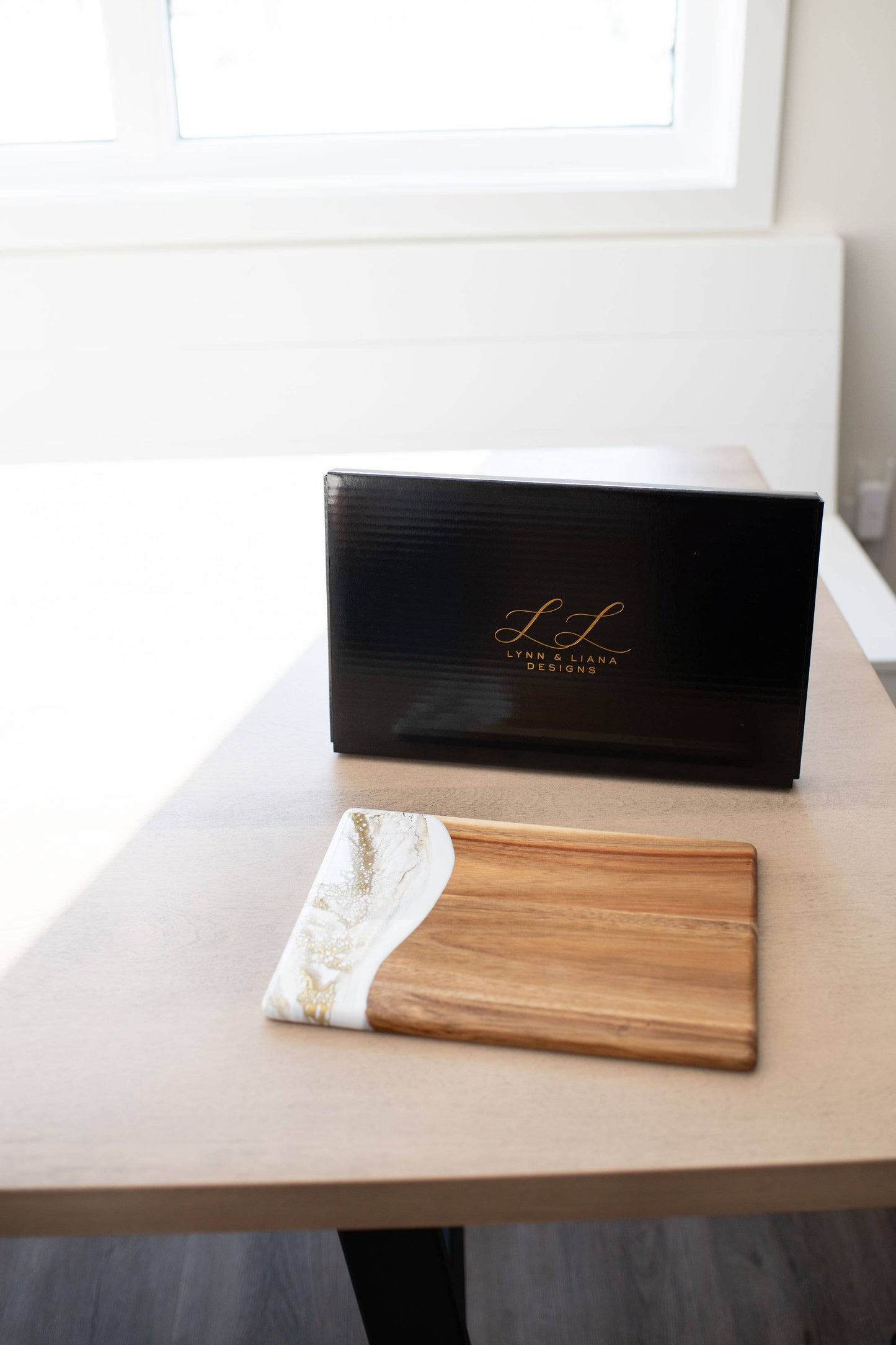 Wood Resin Date Night Cheese Charcuterie Board
