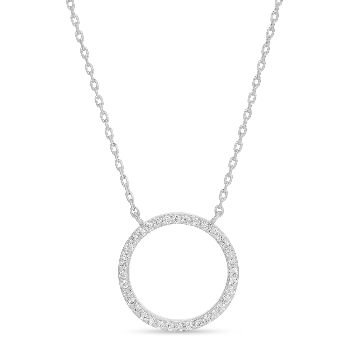 Open Pavé Circle Pendant